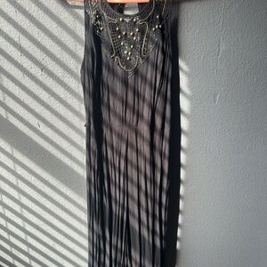 XOXO Black Maxi Dress with Beaded Detail